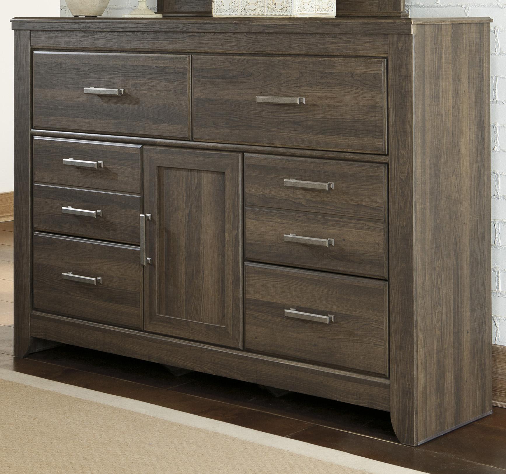 Signature Design by Ashley Juararo B251B1 6Drawer & 1Door Dresser and Mirror Set Van Hill